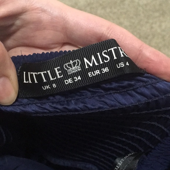 Little Mistress navy blue lace dress Size US 4 - Picture 6 of 6